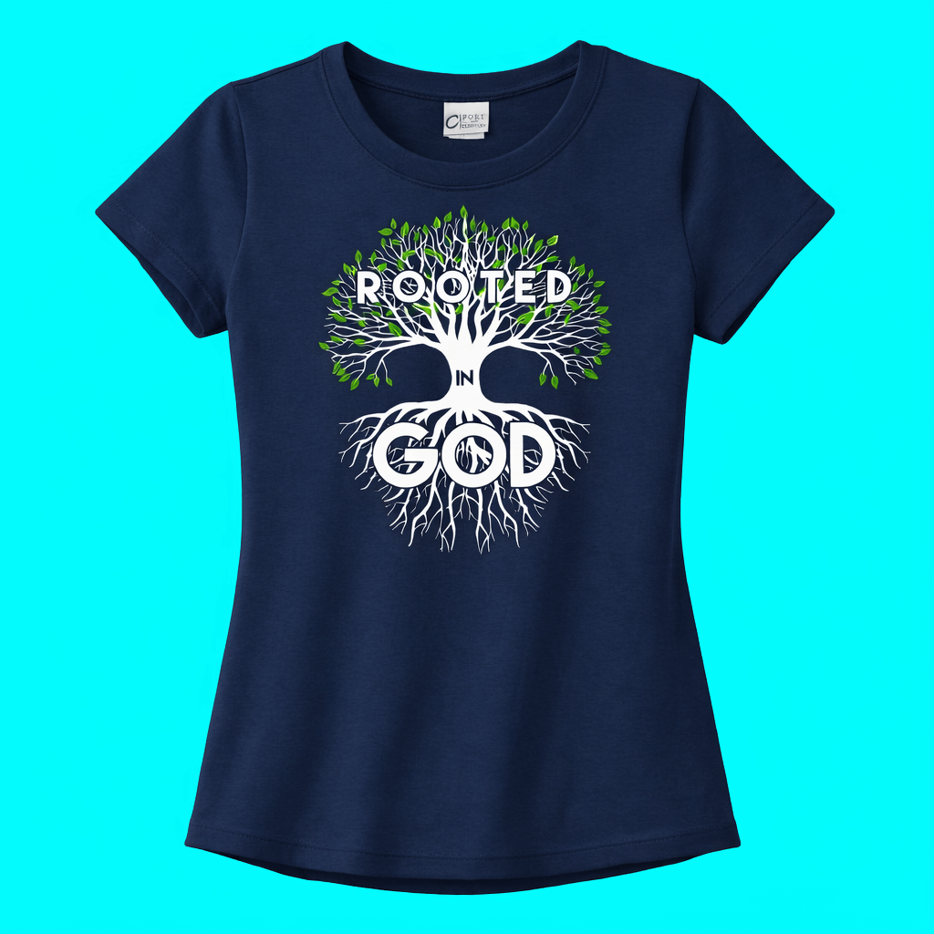 Rooted in God T- Shirt for female