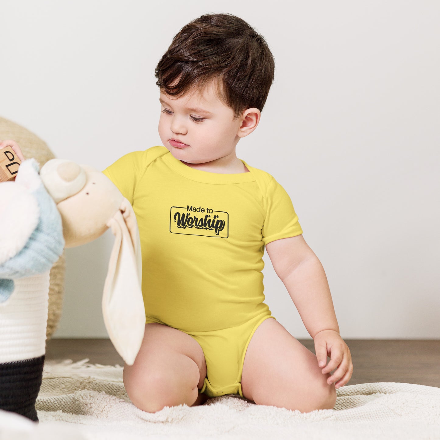 Made TO Worship Psalm 95: 1 Short Sleeve Baby Bodysuit