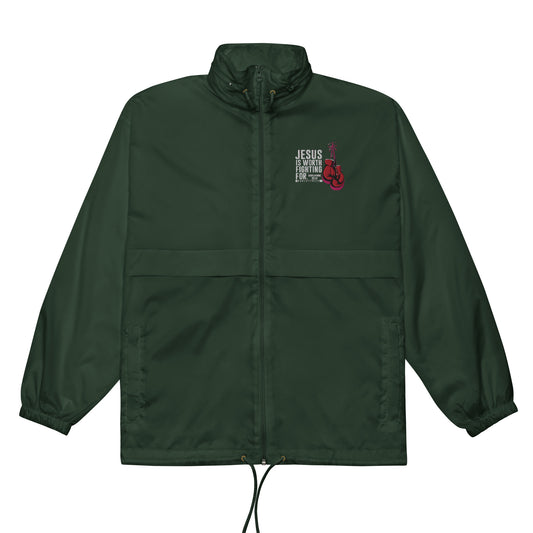 Jesus Is Worth Fighting For Unisex Windbreaker Jacket