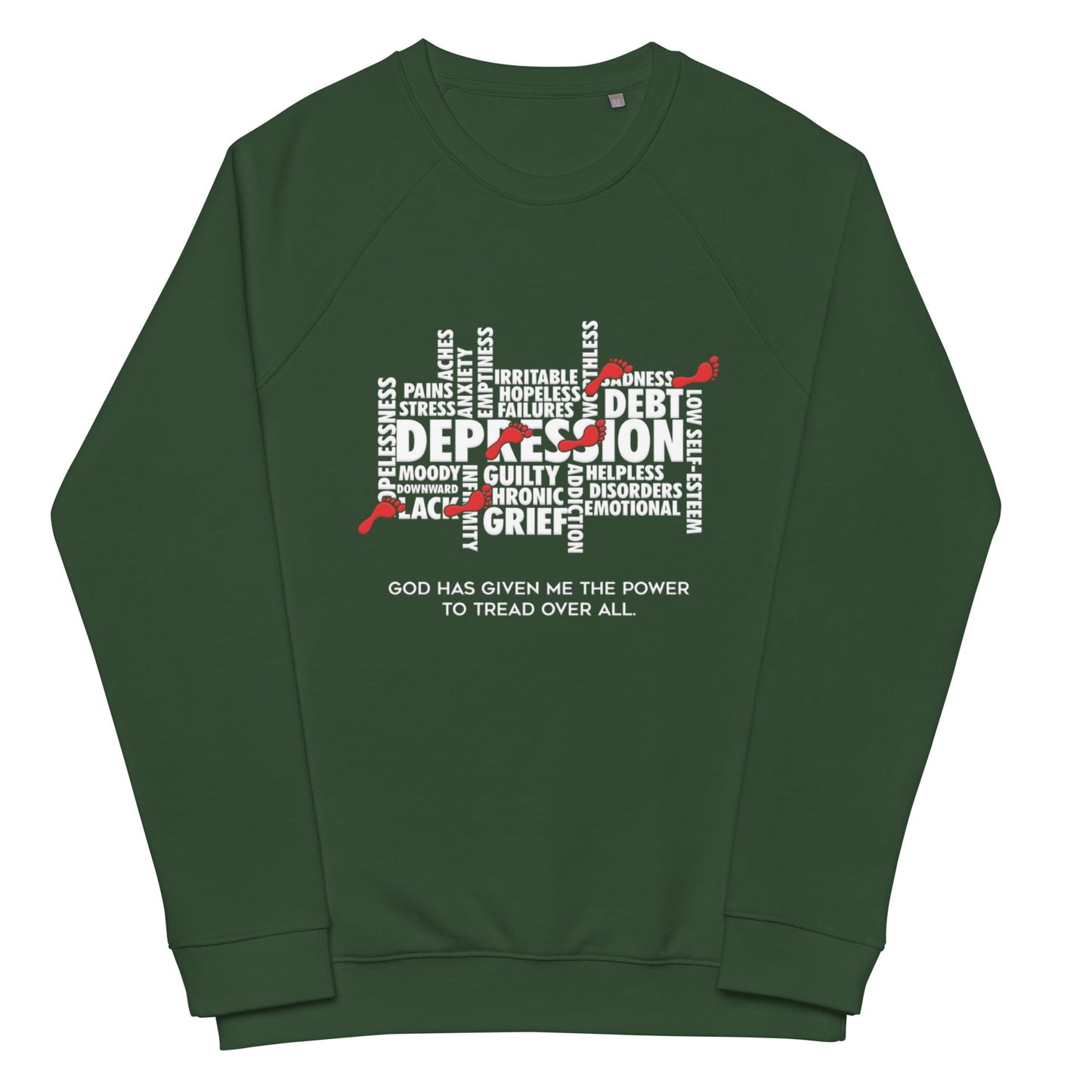 Power to Tread Unisex Organic Raglan Sweatshirt