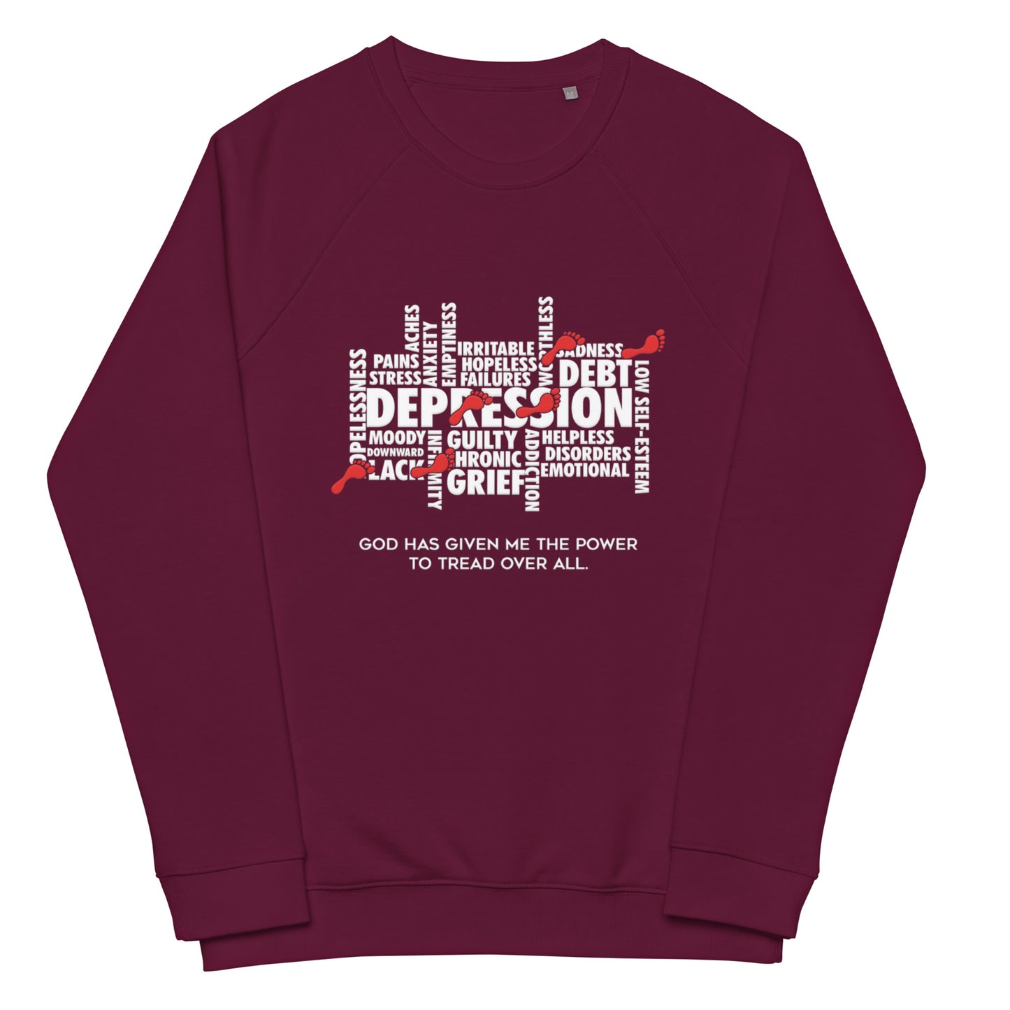 Power to Tread Unisex Organic Raglan Sweatshirt