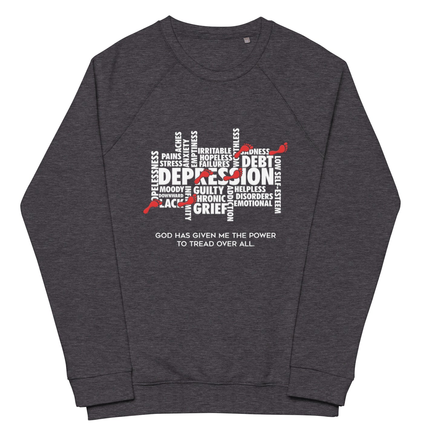 Power to Tread Unisex Organic Raglan Sweatshirt