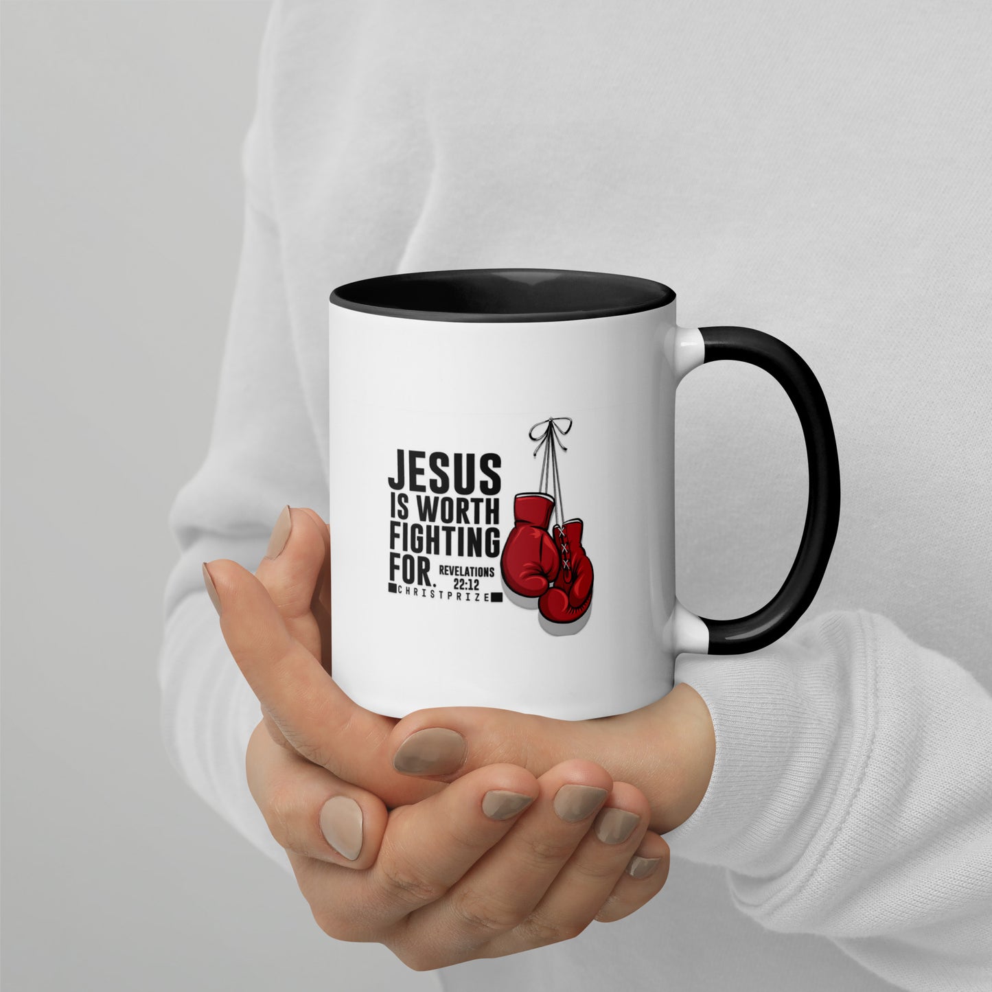 Jesus Is Worth Fighting For Coffee Mug with Color Inside