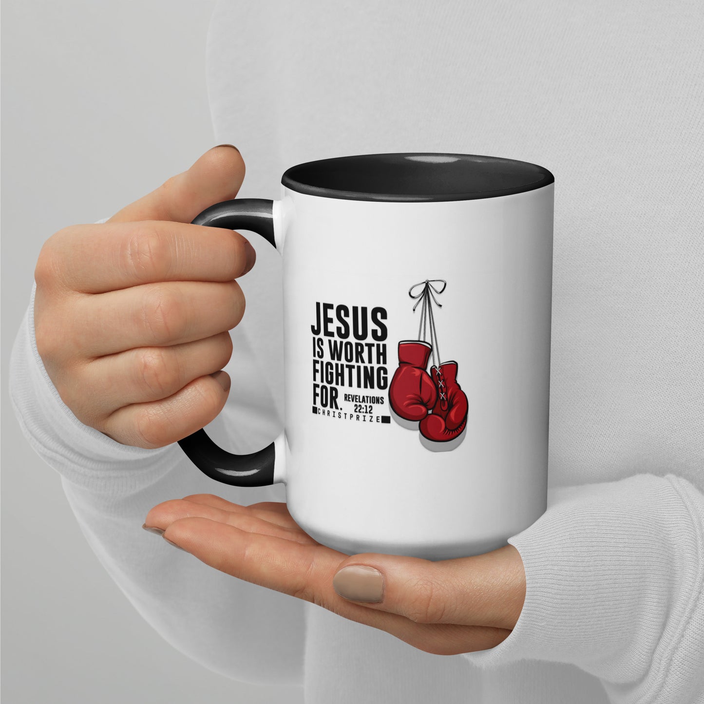 Jesus Is Worth Fighting For Coffee Mug with Color Inside