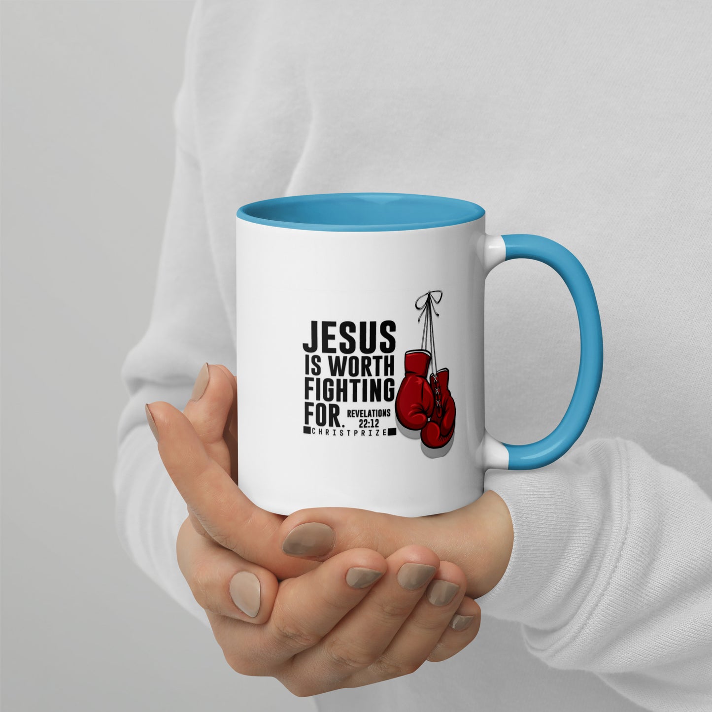Jesus Is Worth Fighting For Coffee Mug with Color Inside
