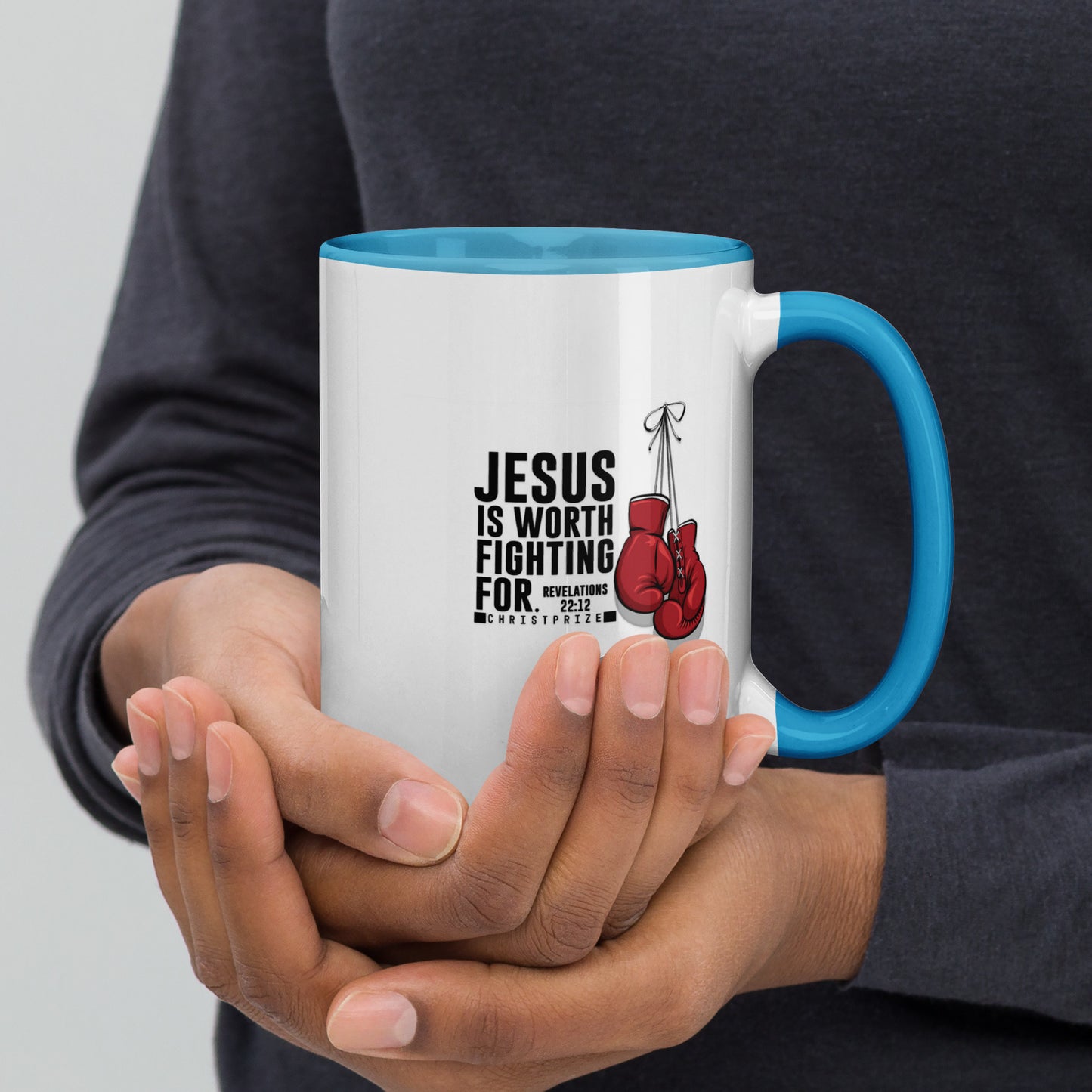 Jesus Is Worth Fighting For Coffee Mug with Color Inside