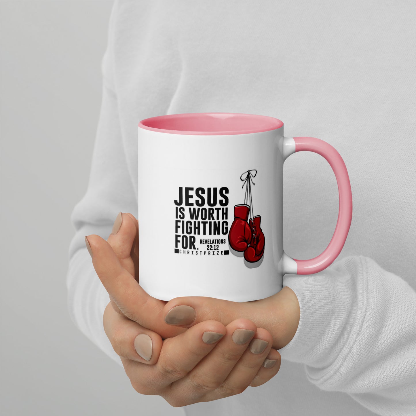 Jesus Is Worth Fighting For Coffee Mug with Color Inside