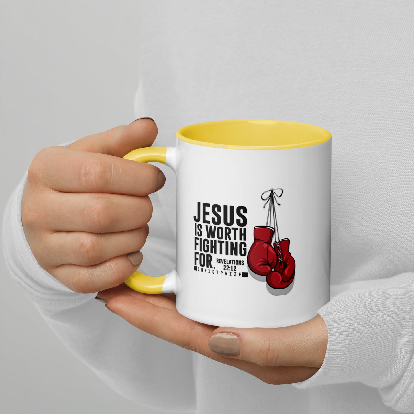 Jesus Is Worth Fighting For Coffee Mug with Color Inside