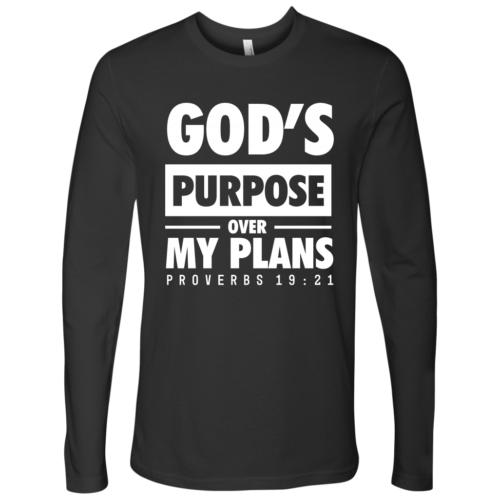 God's Purpose Over my Plans Long Sleeve Shirts for Men