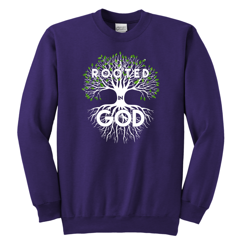 Rooted in God Sweatshirts for the Youth