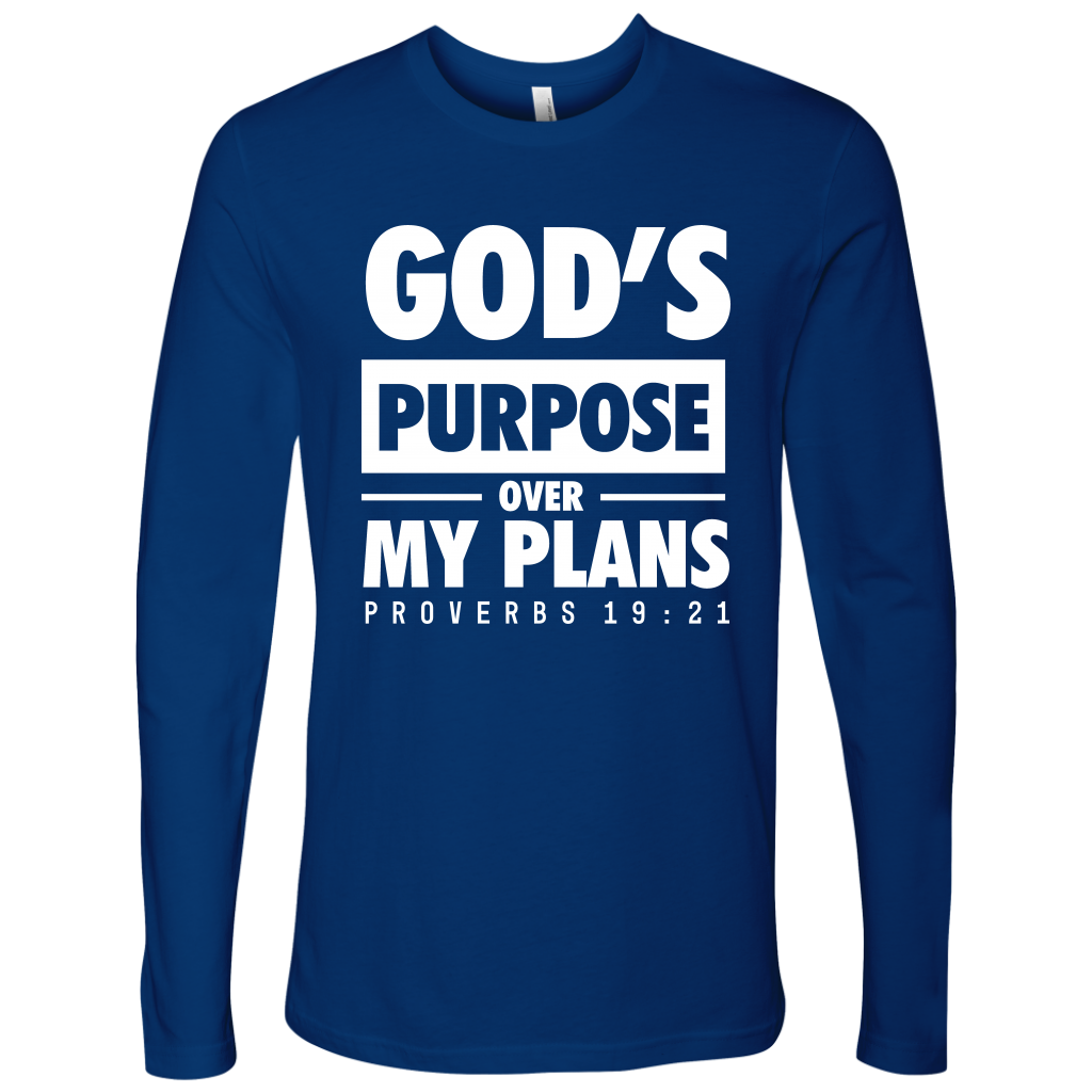 God's Purpose Over my Plans Long Sleeve Shirts for Men
