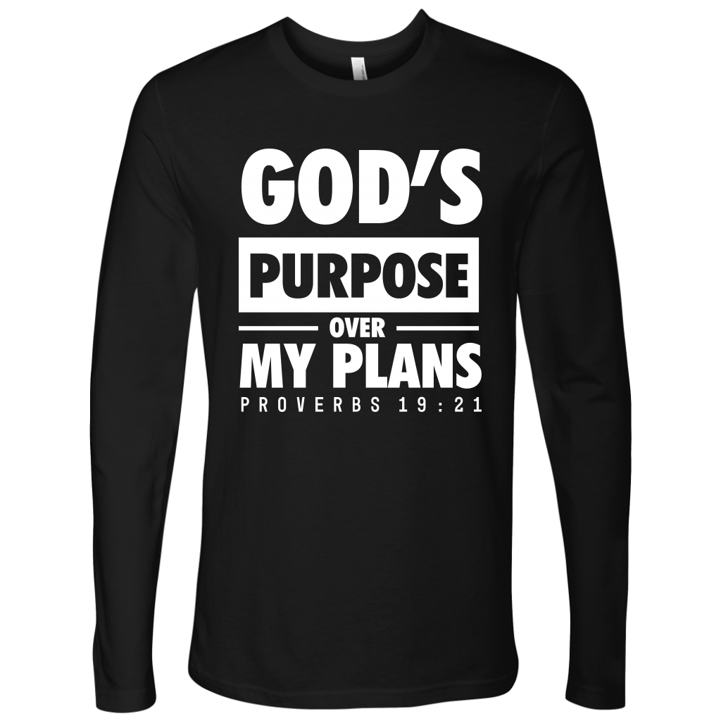 God's Purpose Over my Plans Long Sleeve Shirts for Men