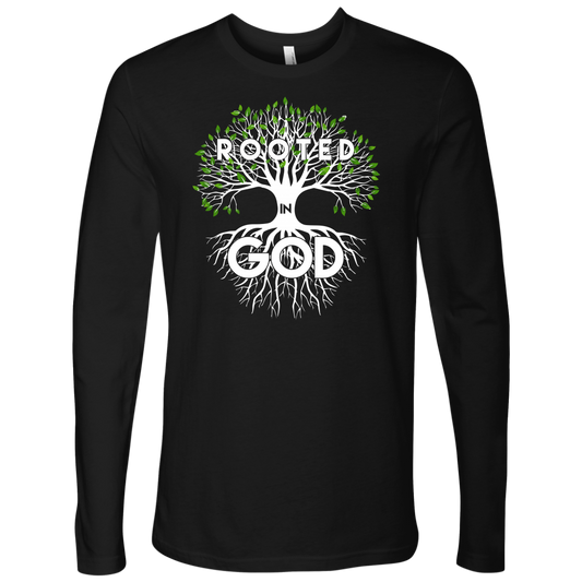 Rooted in God Long Sleeve Shirts for Men
