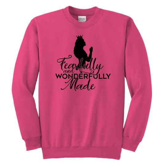 Fearfully and Wonderfully made Sweatshirts for Youth Girls