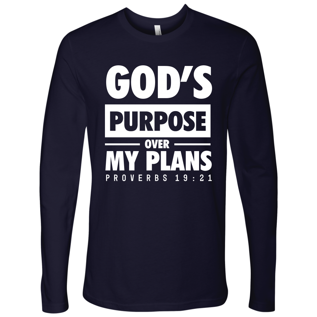 God's Purpose Over my Plans Long Sleeve Shirts for Men