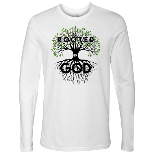 Rooted in God Long Sleeve Shirts for Men