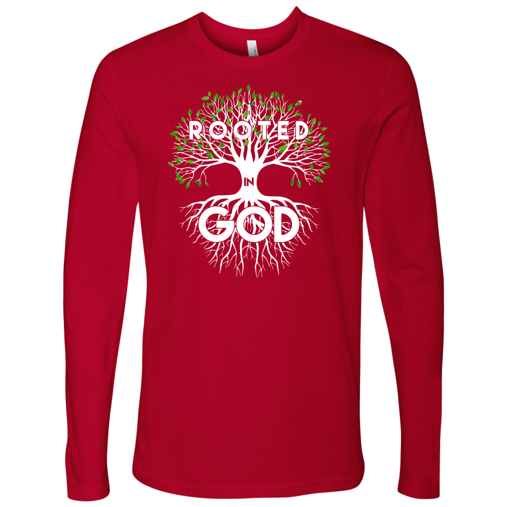 Rooted in God Long Sleeve Shirts for Men
