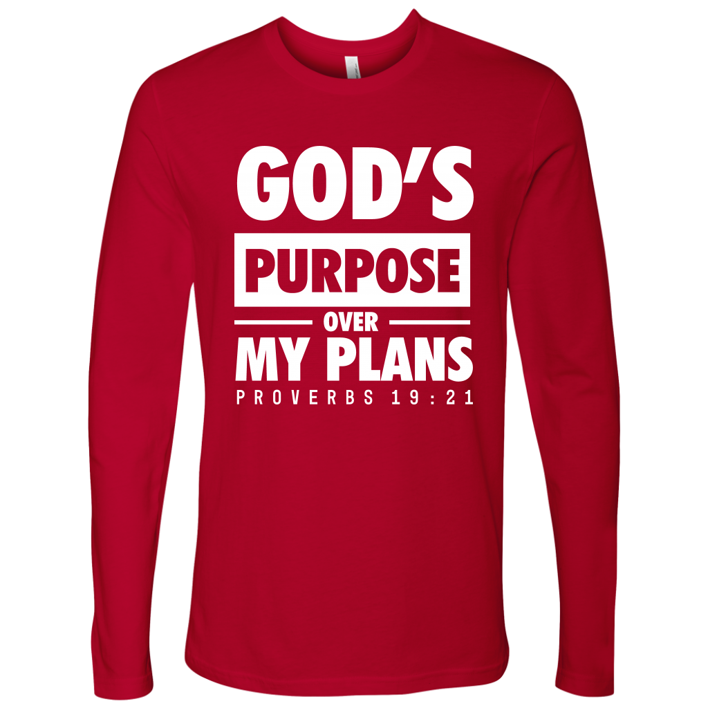 God's Purpose Over my Plans Long Sleeve Shirts for Men