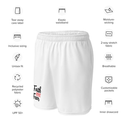 Unisex Faith Over Fear Psalm 46:10 Mesh Shorts