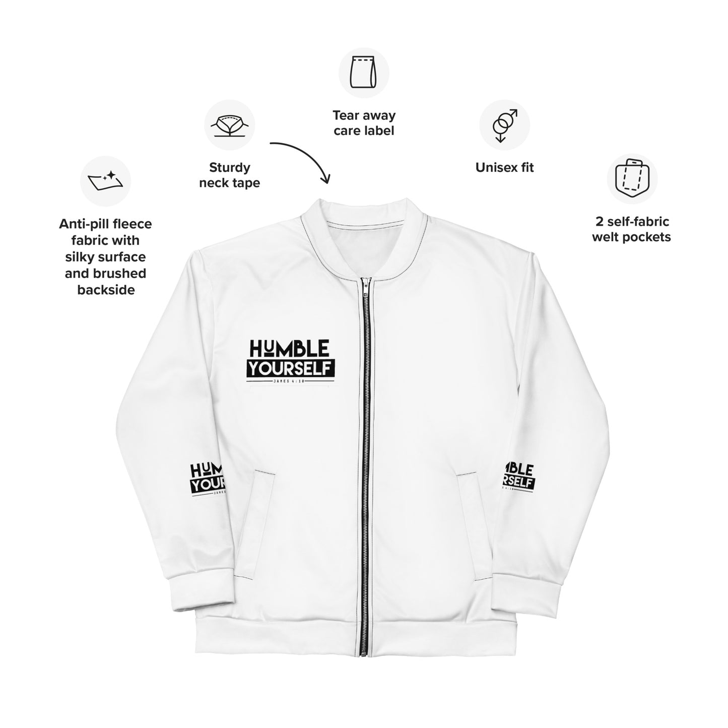 Humble Yourself Men's & Women's White Jacket