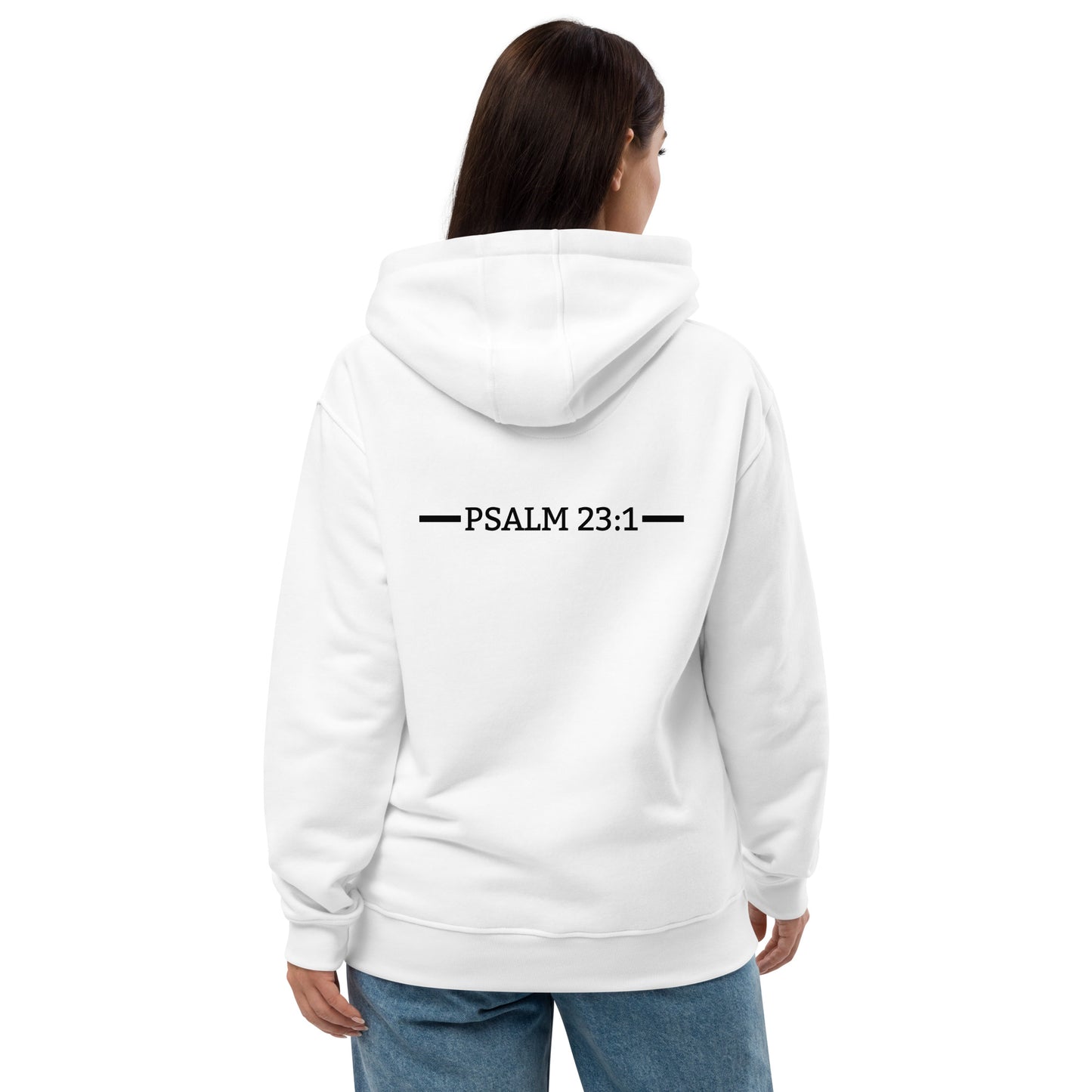 The Lord Is My Premium Eco White Hoodie