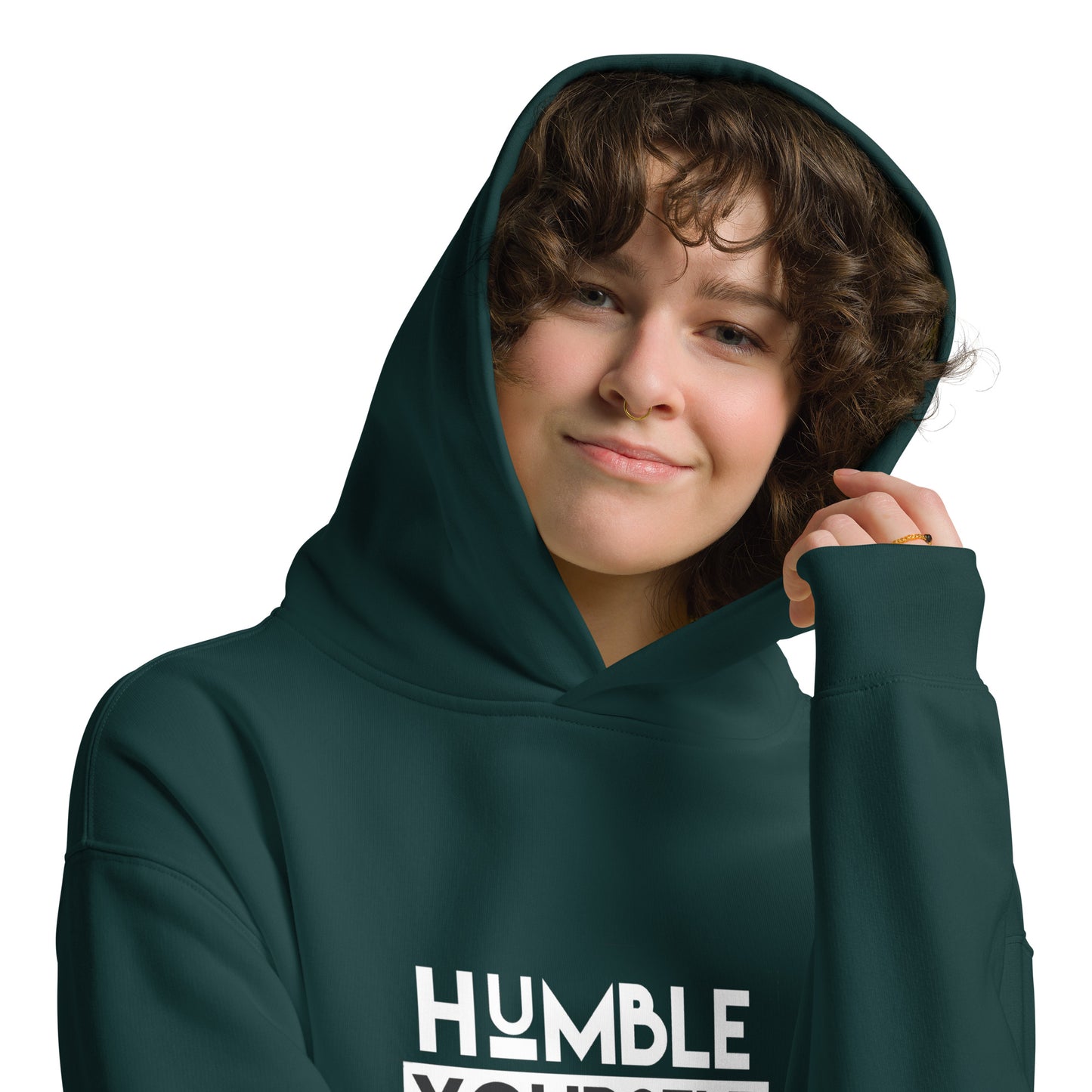 Green Humble Yourself Unisex Oversized Hoodie