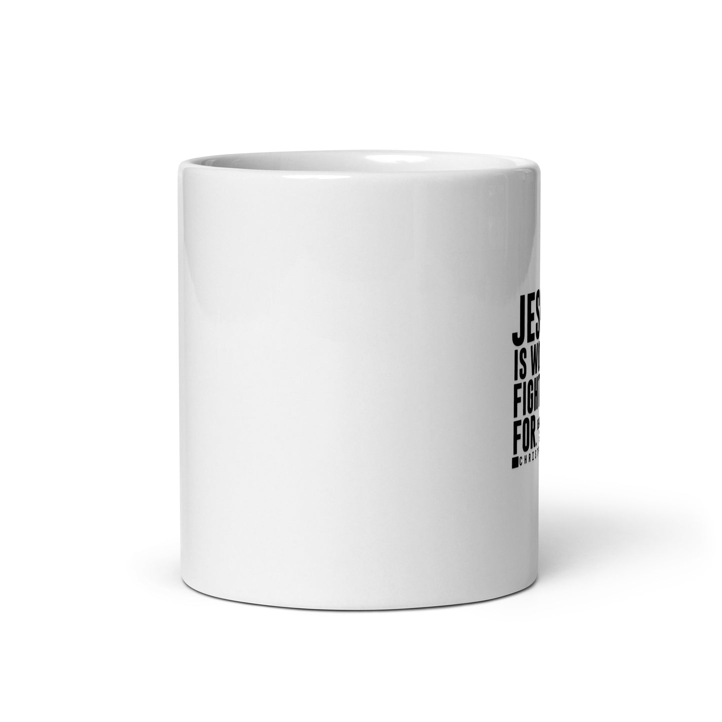 White glossy mug