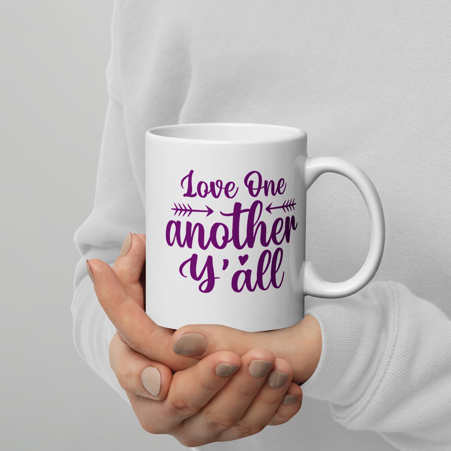 Love One Another Y'all White Ceramic Mugs