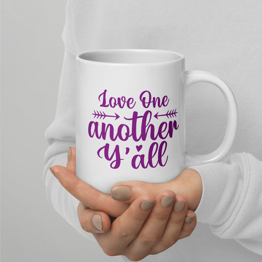 Love One Another Y'all White Ceramic Mugs