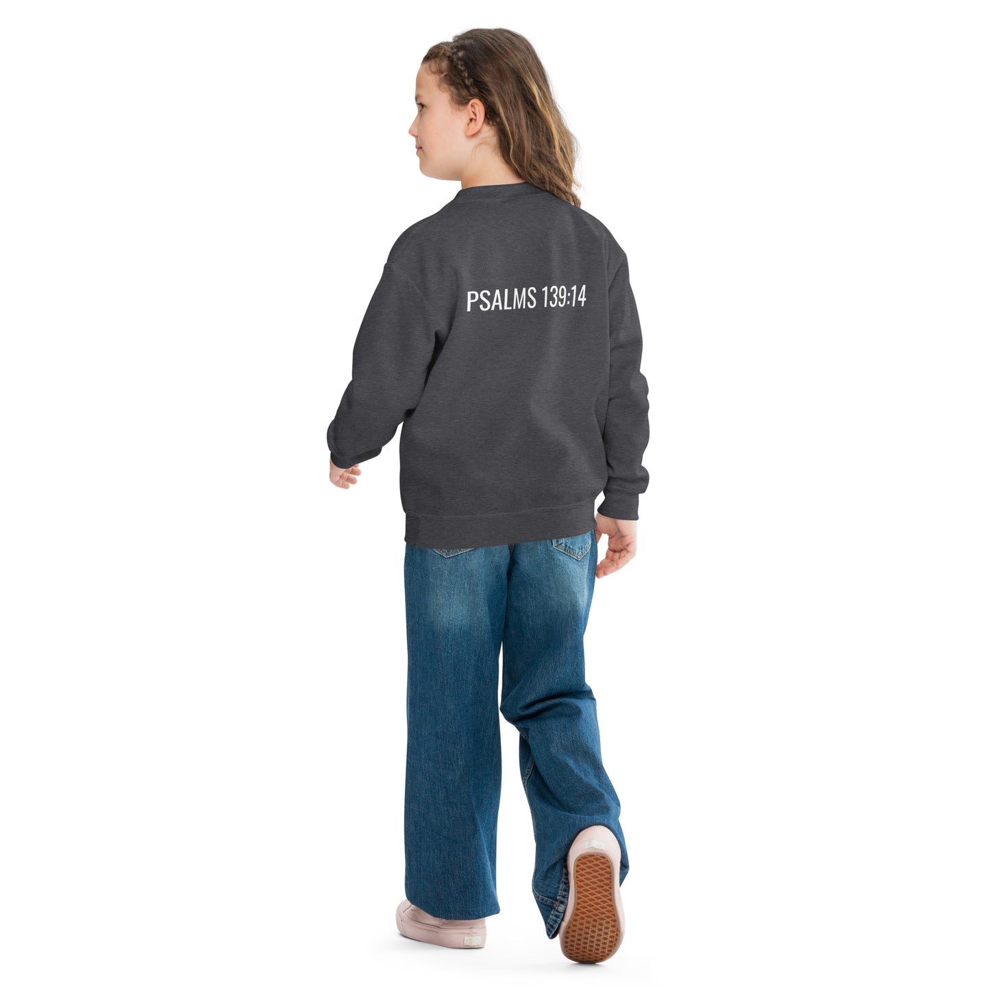 Psalm 139:14 Youth Crewneck Sweatshirt