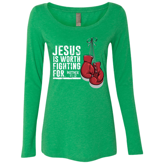 Women's Matthew 11:12 Triblend Long Sleeve Shirts